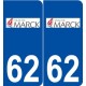 62 Marck logo autocollant plaque stickers ville