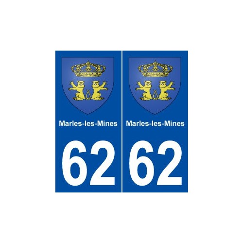 62 Marles-les-Mines blason autocollant plaque stickers ville