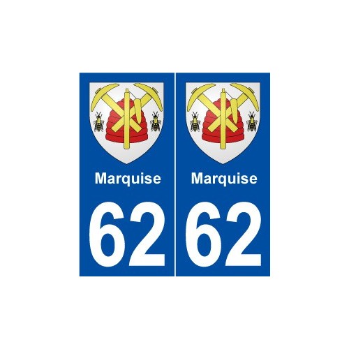 62 Marquise blason autocollant plaque stickers ville