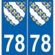 78 Yvelines autocollant plaque blason armoiries stickers département