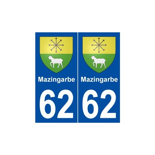 62 Mazingarbe blason autocollant plaque stickers ville