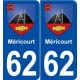 62 Méricourt blason autocollant plaque stickers ville