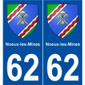 62 Noeux-les-Mines blason autocollant plaque stickers ville
