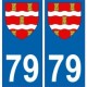 79 Deux Sèvres autocollant plaque blason armoiries stickers département