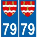 79 Deux Sèvres autocollant plaque blason armoiries stickers département