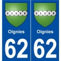 62 Oignies blason autocollant plaque stickers ville