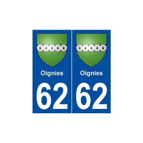 62 Oignies blason autocollant plaque stickers ville