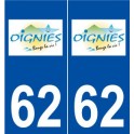 62 Oignies logo autocollant plaque stickers ville