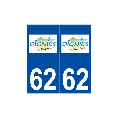 62 Oignies logo autocollant plaque stickers ville