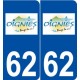 62 Oignies logo autocollant plaque stickers ville