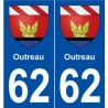 62 Outreau blason autocollant plaque stickers ville