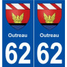 62 Outreau blason autocollant plaque stickers ville