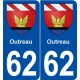 62 Outreau blason autocollant plaque stickers ville