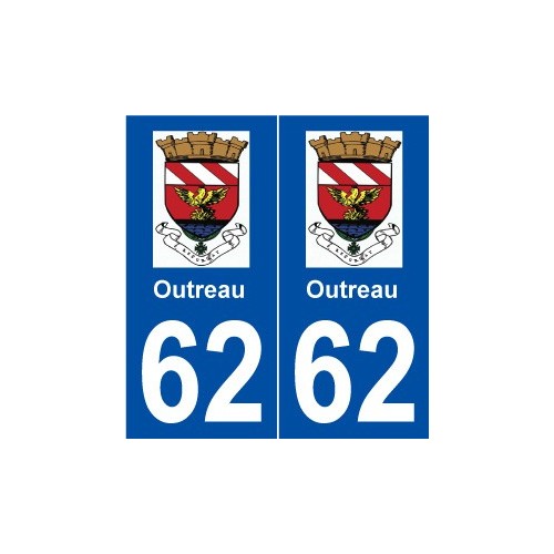 62 Outreau logo autocollant plaque stickers ville