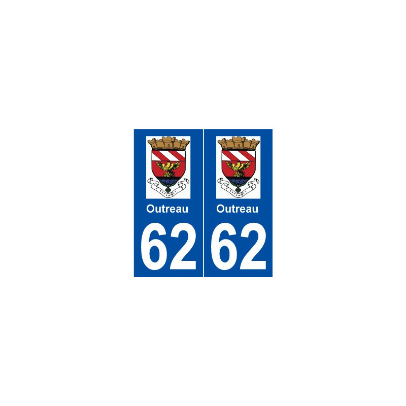 62 Outreau logo autocollant plaque stickers ville