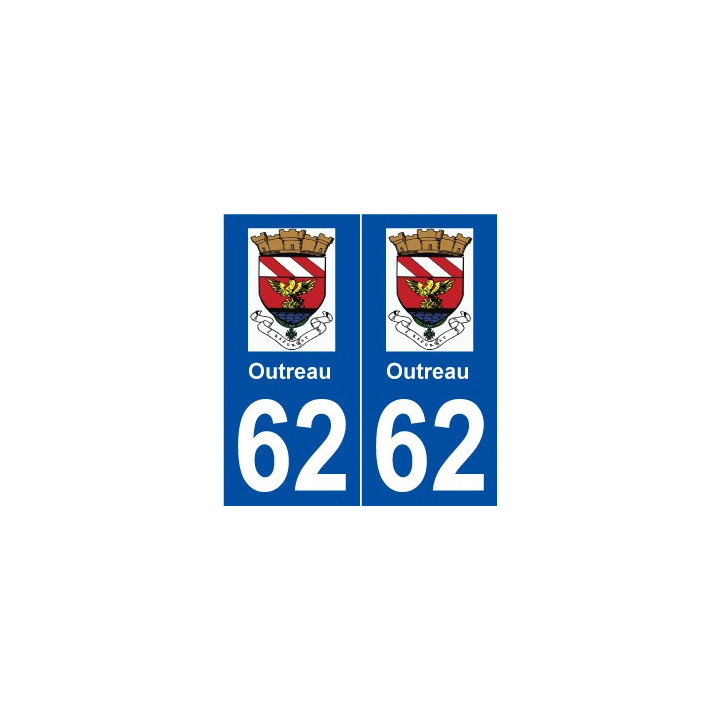 62 Outreau logo autocollant plaque stickers ville