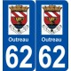 62 Outreau logo autocollant plaque stickers ville