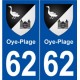 62 Oye-Plage blason autocollant plaque stickers ville