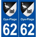 62 Oye-Plage blason autocollant plaque stickers ville