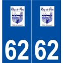 62 Rang-du-Fliers logo autocollant plaque stickers ville