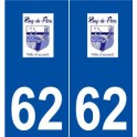 62 Rang-du-Fliers logo autocollant plaque stickers ville