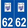 62 Rang-du-Fliers logo autocollant plaque stickers ville