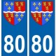 80 Somme autocollant plaque blason armoiries stickers département