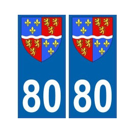 80 Somme autocollant plaque blason armoiries stickers département
