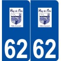 62 Rang-du-Fliers logo autocollant plaque stickers ville