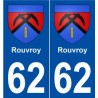 62 Rouvroy blason autocollant plaque stickers ville
