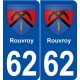 62 Rouvroy blason autocollant plaque stickers ville