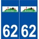 62 Rouvroy logo autocollant plaque stickers ville