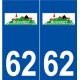 62 Rouvroy logotipo de la etiqueta engomada de la placa de pegatinas de la ciudad