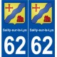 62 Sailly-sur-la-Lys blason autocollant plaque stickers ville