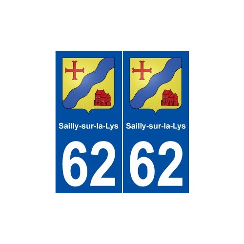62 Sailly-sur-la-Lys blason autocollant plaque stickers ville