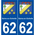 62 Sains-en-Gohelle blason autocollant plaque stickers ville