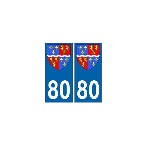 80 Somme autocollant plaque blason armoiries stickers département
