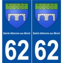 62 Saint-étienne-au-Mont escudo de armas de la etiqueta engomada de la placa de pegatinas de la ciudad