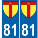 81 Tarn autocollant plaque blason armoiries stickers département