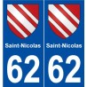62 Saint-Nicolas blason autocollant plaque stickers ville