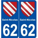 62 Saint-Nicolas blason autocollant plaque stickers ville