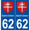 62 Saint-Omer blason autocollant plaque stickers ville