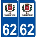 62 Saint-Omer logo autocollant plaque stickers ville