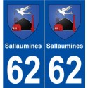 62 Sallaumines blason autocollant plaque stickers ville