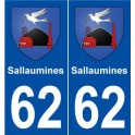 62 Sallaumines blason autocollant plaque stickers ville