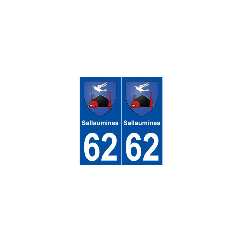 62 Sallaumines blason autocollant plaque stickers ville