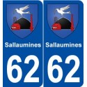 62 Sallaumines blason autocollant plaque stickers ville