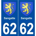 62 Sangatte blason autocollant plaque stickers ville