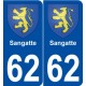 62 Sangatte blason autocollant plaque stickers ville