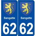 62 Sangatte blason autocollant plaque stickers ville